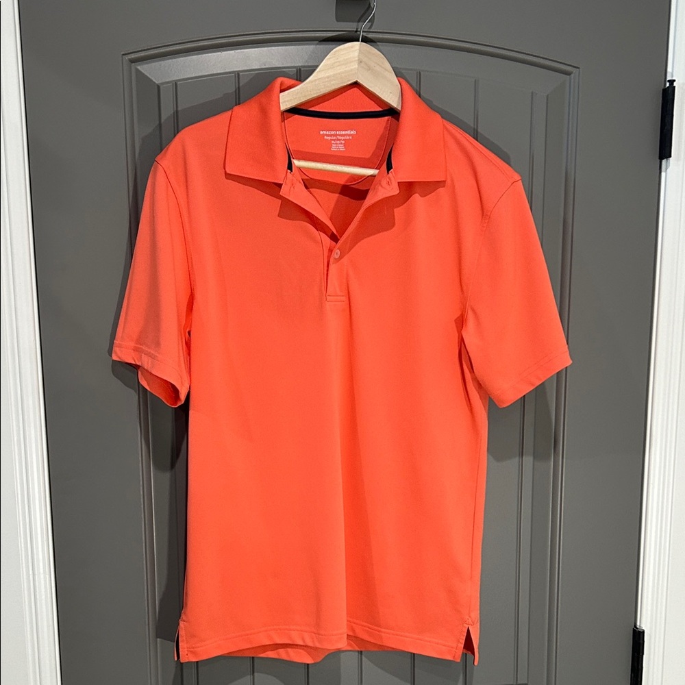 Amazon Essentials Men's Bright Orange Polo Shirt